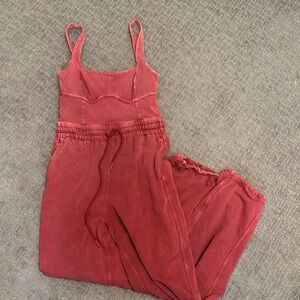 FP Movement by Free People Red Wide Leg Jumpsuit